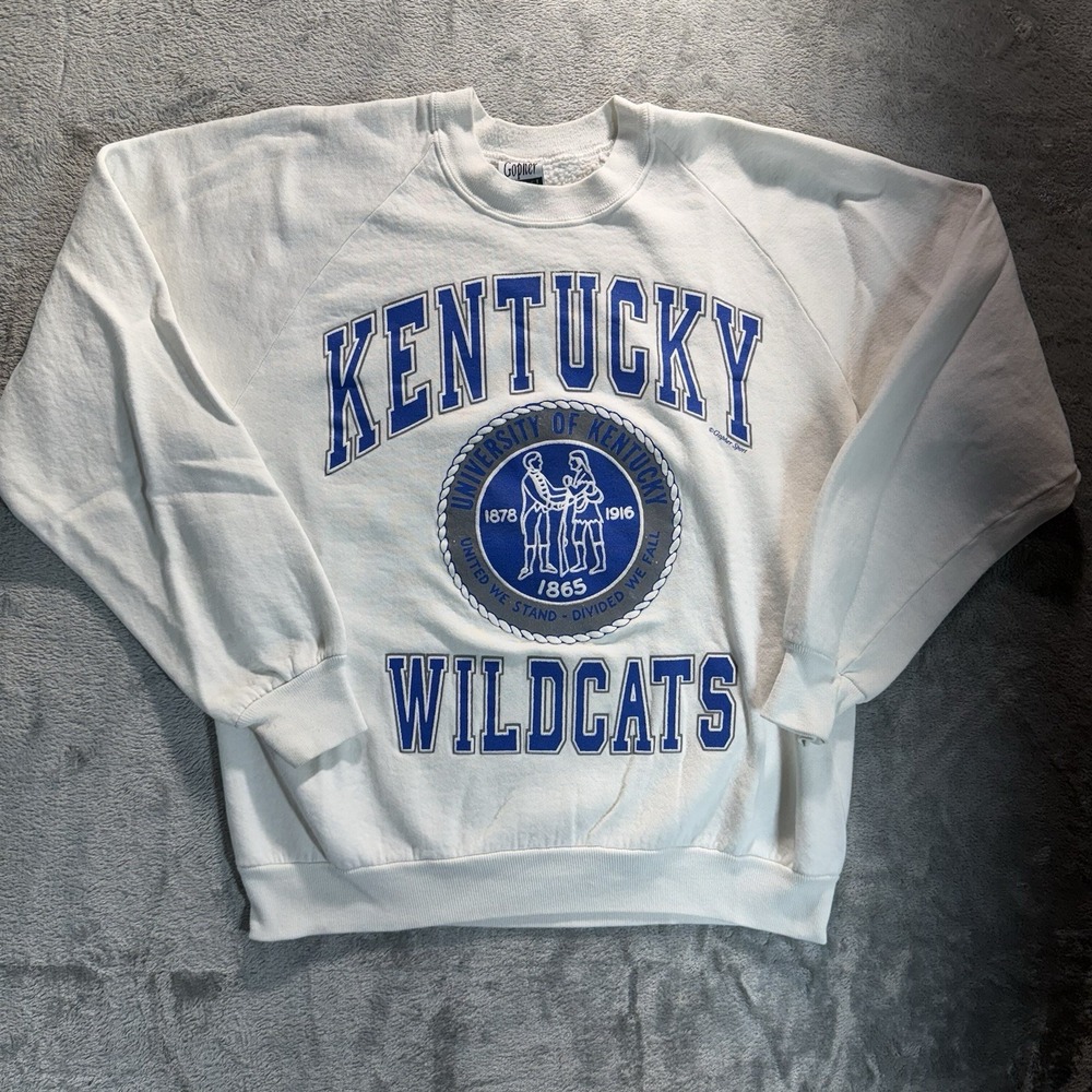 Vintage Kentucky Wildcats Crewneck Sweatshirt Gopher Sport Mens L USA Made 80's